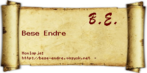 Bese Endre névjegykártya